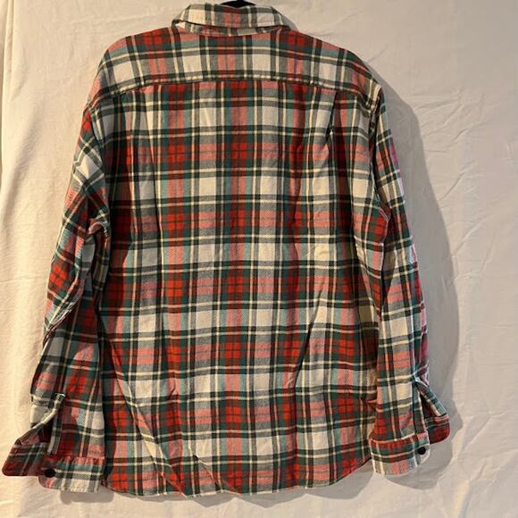 VTG 90s Polo Sport RLX Ralph Lauren Shirt Red Cream Green Plaid Button Down L - Picture 2 of 7